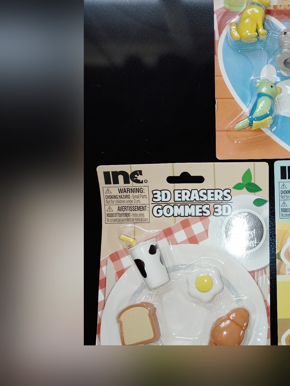 INC International Concepts Breakfast 3D Eraser Set - White, Brown, Yellow